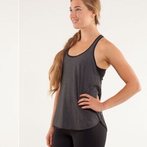 Lululemon 105 F Singlet size 4 Heathered Black
